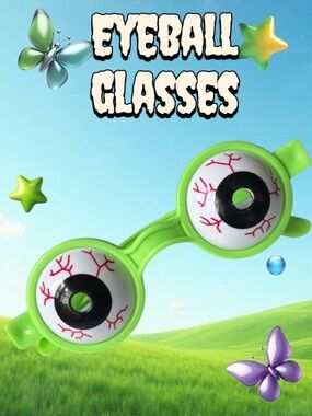 $1 Add-on | Novelty Eyeball Glasses in Bright Green - Halloween  Accessory
